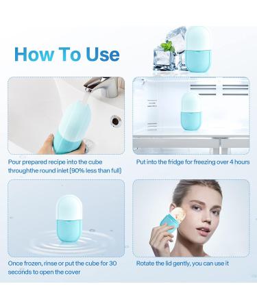 Buy Ice Roller for Face & Eye | Skin Care Kit to Brighten Skin Reduce Fine Lines & Pores - Blue - Buy Online on SooperMarket.com