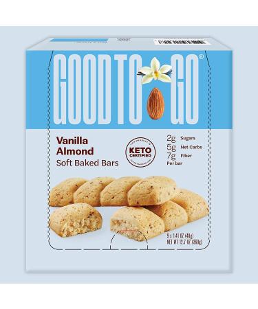 GOOD TO GO Vanilla Almond Soft Baked Bars 9 Pack - Gluten-Free, Keto Certified, Paleo Friendly - Low Carb Snacks - Buy Online on SooperMarket.com
