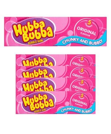 5 x 5 chunks Bubble Chewing Gum Original Flavour Fresh Breath