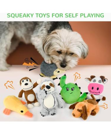 12 Piece Cute Plush Squeak Dog Toys Set | Natural Cotton Puppy Rope & Chicken Tools for Pets | Perfect for Dogs & Puppies - International Shipping - Buy Online on SooperMarket.com