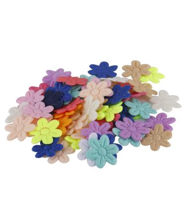 GUAFEIH 100pcs Artificial Flowers Felt Cloth Five-PetalFlower Embossing Fake Flower for Wedding Home Decor DIY Scrapbooking Wreath Lore (Mix Colors)