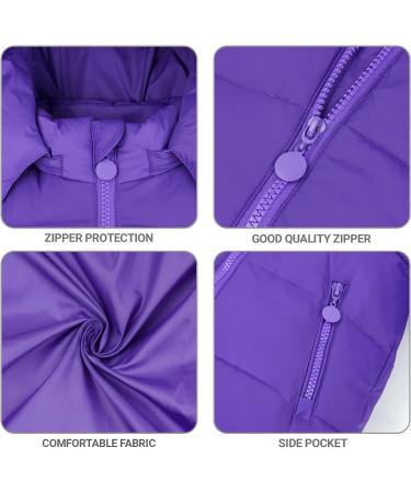 Kids Winter Puffer Jacket & Snow Bib Pants Set | 2-Piece Snowsuit for 3-4 Years | Hooded Down Coat & Snow Pants Outfit | Purple - Buy Online on SooperMarket.com