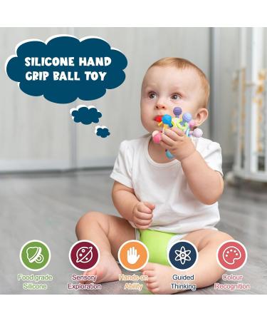 Tosekry Bei ring Baby Toys | BPA-Free Silicone Grip Balls | Perfect Gifts for 0-12 Months | Enhance Motor Skills & Sensory Play - Buy Online on SooperMarket.com