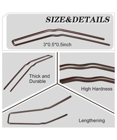 36 Piece Brown 3 Inch U Shaped Hair Pins for Women - Bobby Pins for Updo Styling - Buy Online on SooperMarket.com