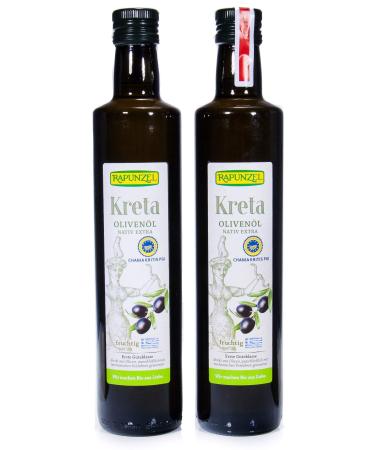 Rapunzel Organic Olive Oil Crete PGI extra virgin (2 x 0.50 l) 500 ml (pack of 2)