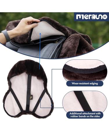 Merauno Sheepskin Horse Saddle Seat Saver Lambskin Horse English Saddle Seat Cover - Buy Online on SooperMarket.com