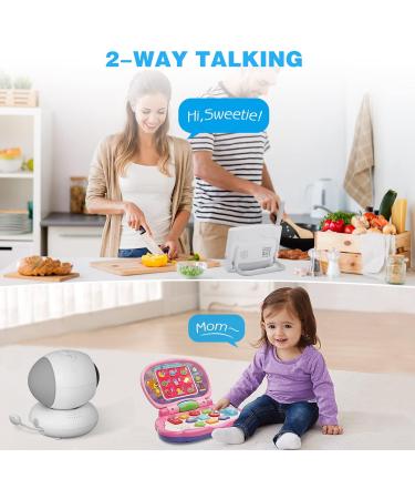 MYPIN 4.3 Full HD Video Baby Monitor with Camera, Night Vision, Temperature Sensor, Two-Way Audio & Lullabies - TYPE-C HS0357 - Buy Online on SooperMarket.com