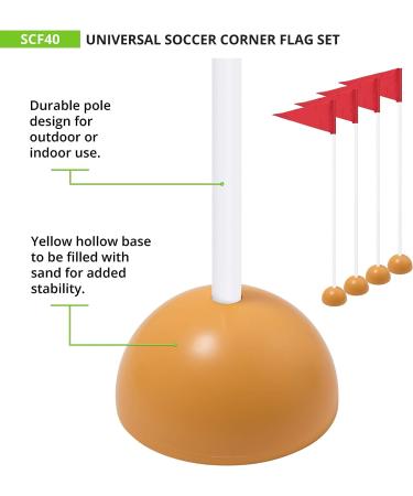 Champion Sports Universal Soccer Corner Flags - Yellow | Set of 4 - Buy Online on SooperMarket.com