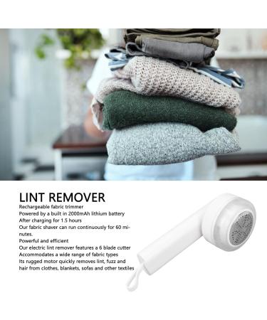 Electric Lint Remover - Portable Fabric Shaver & Defuzzer with 6 Leaf Blades USB Rechargeable 2 Speeds & LED Screen for Clothes & Furniture - Buy Online on SooperMarket.com