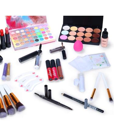 FantasyDay All-in-one Holiday Makeup Gift Set | Makeup Kit for Women Full Kit Cosmetic Essential Starter Bundle Include Eyeshadow Palette Lipstick Blush Foundation Concealer Face Powder Lipgloss Brush - Buy Online on SooperMarket.com