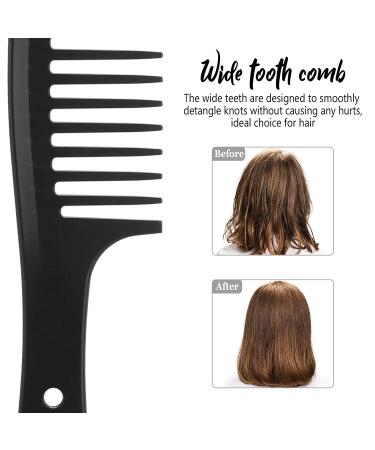3-Piece Wide Tooth Detangling Hair Comb Set | Carbon Fiber Styling Cutting Comb for Women | Anti-Static Heat Resistant | Ideal for Curly, Straight, and Long Hair | Black - Buy Online on SooperMarket.com