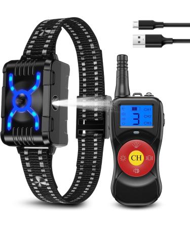 Anti Barking Dog Collars Citronella Dog Collar for Barking with Remote Smart Anti Bark Collar with 4 Training Modes Rechargeable Safe Citronella Spray Dog Barking Collar for Small Medium Large Dogs Black#XG03