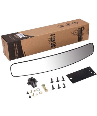 Universal Adjustable Golf Cart Rear View Mirror - 16.5 Extra Wide Convex Mirror for EZ Go, Club Car, Yamaha - Rotatable Safe 270 Rotation - Buy Online on SooperMarket.com