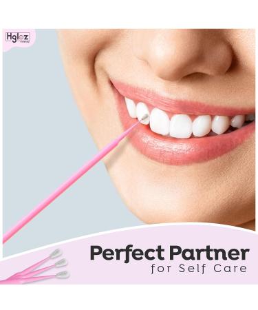 HGLOZ Microswabs for Eyelash Extensions (Pack of 500) - 2mm Pink Soft Micro Applicator Brush for Makeup Application and Cleaning - Buy Online on SooperMarket.com