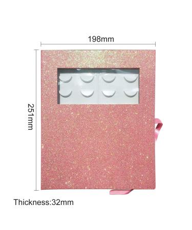 Glitter Paper Eyelash Storage Book - 16 Pairs Organizer & Display Case in Pink - Buy Online on SooperMarket.com