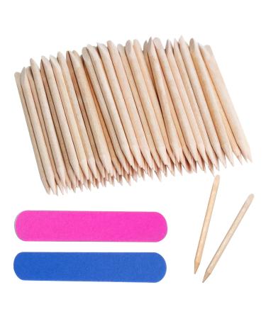 400 Pcs Orange Wooden Sticks Wood Cuticle Pusher Orange Sticks for Nails Multifunctional Double-End Cuticle Pusher Tools Cuticle Sticks for Manicure Pedicure