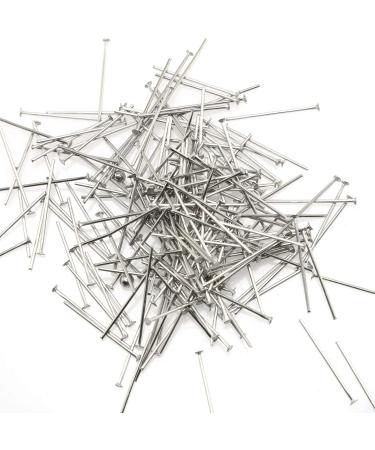 200PCS Silver 20mm 304 Stainless Steel Flat Head Pins for Jewelry Making DIY Craft - Buy Online on SooperMarket.com
