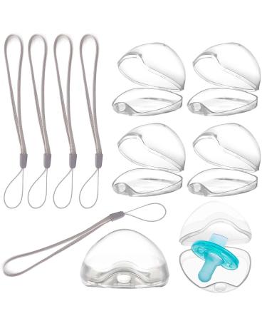 Pacifier box for baby 5 pieces of transparent pacifier case with cord transparent pacifier box pacifier box portable pacifier storage container pacifier box dustproof 5+5