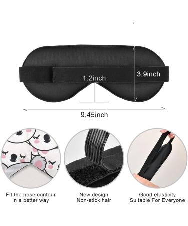 Adjustable Light Blocking Eye Mask for Deep Sleep - Breathable & Comfortable for Travel, Yoga, Meditation - Adult Men and Women - Cartoon White - Buy Online on SooperMarket.com