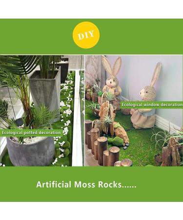 ODDIER 20-Piece Artificial Moss Rocks for Fairy Gardens and Floral Arrangements - Fake Moss Decor for Crafts and Pot Planters (2 Sizes) - Buy Online on SooperMarket.com