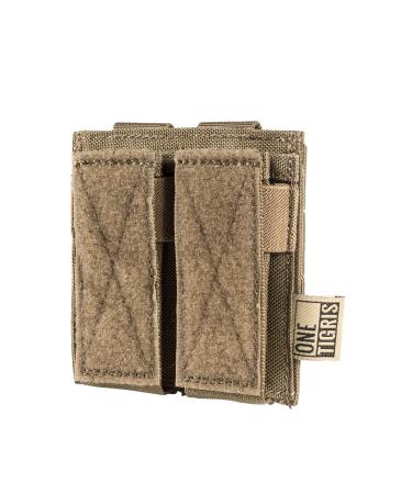OneTigris MOLLE Tactical Pistol Magazine Pouch with 1/2 Mag Pouch for M1911/92F/GLOCK|REUSABLE Packaging Brown