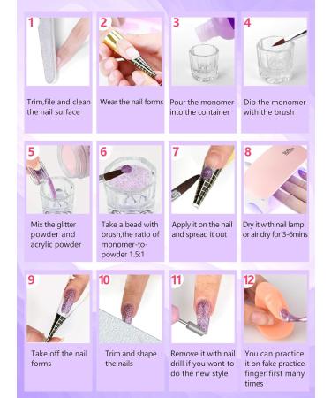 Professional Acrylic Nail Kit for Beginners - 42 Colors, Glitter Powder, Monomer Liquid, Drill, UV Light & Bag Case - Buy Online on SooperMarket.com