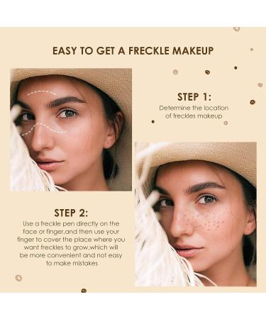 Sumeitang 2 Colors Liquid Freckle Pen - Natural Lifelike Face Fake Freckle Makeup - Waterproof Long Lasting Quick Dry Faux Freckles Pen - Light Brown & Dark Brown - Buy Online on SooperMarket.com