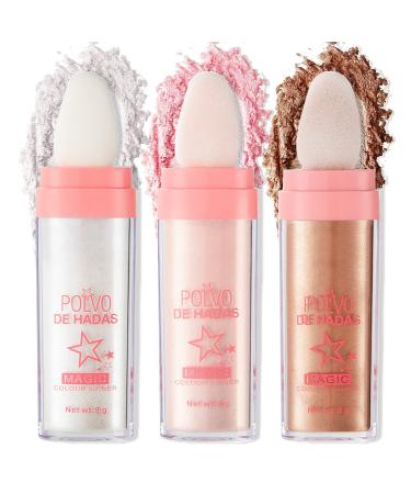 Reddhoon 3-Piece Highlighter Powder Stick Set - Body Glitter Makeup for Face, Body, and Hair - Buy Online on SooperMarket.com