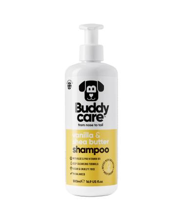 Vanilla & shea butter dog shampoo from Buddycare - Moisturizing Shampoo for Dogs - Freshly fragrant - with aloe vera and pro -vitamin B5 (500ml) vanilla and shea butter 500ml