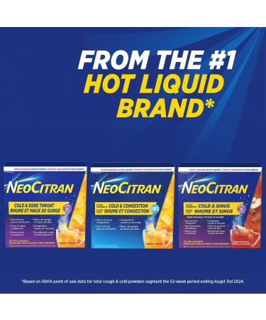 NeoCitran Extra Strength Cold and Congestion for Non-Drowsy Relief Lemon 10 Count - Buy Online on SooperMarket.com