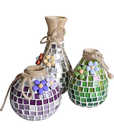 Crystal Glass Mosaic Tiles 225 Pieces Pack - DIY Home Decoration Supplies - 1x1 cm Square Tiles - Full Color Mix - Buy Online on SooperMarket.com