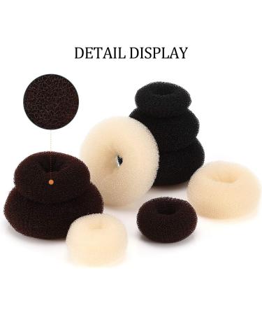 9 Pieces Donut Bun Maker Hair Bun Maker Bun Maker Bun Maker Ring Style with 12 Pieces Hair Bands and 32 Pieces Hair Pins (Black Brown Beige) - Buy Online on SooperMarket.com