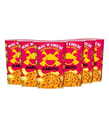 Kabuto Noodles Mac n' Cheese Sriracha Chilli Pack of 6 (6 x 85g Instant Macaroni Cheese Sriracha Chilli Flavour Pots)