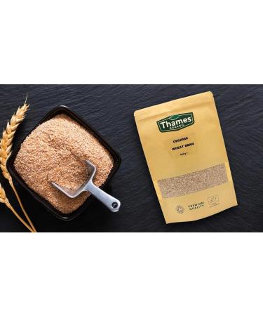 Certified Organic Wheat Bran 600g - Raw Vegan, GMO Free - Ideal for Baking & Smoothies - Thames Organic - Buy Online on SooperMarket.com