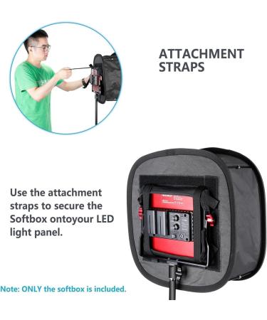 Neewer LED Light Panel Softbox with Strap Attachment and Bag - 16.3'' x 6.5'' Outer, 9.8'' x 8.7'' Inner - Foldable Light Diffuser for Studio Photography and Video Shooting - Buy Online on SooperMarket.com