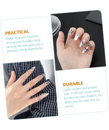 Amosfun 3 Sets Nail Ring Finger Tip Women Ring Ring for Women Rings for Women Jewels for Nails Nail Decor Women's Band Rings Women s Suits Red Decor Zinc Alloy Miss Girl Jewelry White - Buy Online on SooperMarket.com