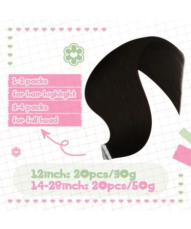 Youngsee Dark Brown Tape-In Extensions | 60 cm Real Hair | Invisible 50g - 20pcs #2 - Buy Online on SooperMarket.com