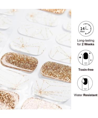 Semi Cured Gel Nail Strips Toenail Wraps Soft Self-Adhesive Gel Pedicure Stickers Salon-Quality Long Lasting Easy to Apply & Remove (Glitter & White) - Buy Online on SooperMarket.com