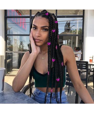 Formery Pink Butterfly Hair Jewels for Braids - 20PCS Spiral Loc Jewelry for African Coiling Dreadlock Accessories - Buy Online on SooperMarket.com