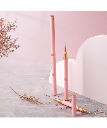 Nail Art Brushes Set - 5PCS Double-Ended Liner Striping Design Brushes for Fine Drawing and Details in Sizes 5/7/9/10/11/15/20/22/25/30 - Light Pink - Buy Online on SooperMarket.com