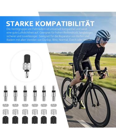 24-Part Bicycle Valve Replacement & Adapter Kit - Dunlop Valard Insert with Seal Nut for Trekking & City Bikes - Buy Online on SooperMarket.com
