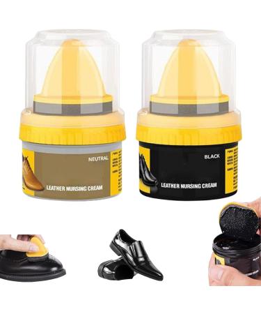 Shoe Polish Kit 2Pcs 50ML Clear & Black Shoe Polish for Leather Shoe Cream Polish Leather Shoe Polish to Restore Clean & Shine Shoes Purse Boots - Buy Online on SooperMarket.com