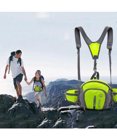 Sinocal Military Style Canvas Belt Bag - Water-Resistant Fanny Pack with Bottle Holder for Running Hiking Cycling and Camping Travel - Black - Buy Online on SooperMarket.com