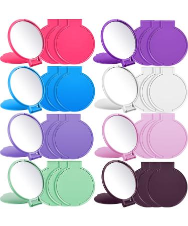 Jetec 80 Pieces Mini Folding Mirror Round Compact Mirror Portable Pocket Mirror Makeup Small Mirror Vintage Portable Travel Makeup Mirror for Women Girls Daily Use  10 Colors