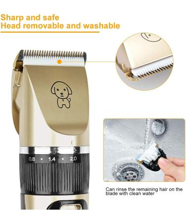 Podazz Electric Dog Grooming Kit Pet Clippers for Small Medium Large Breeds Pet Shaver Low Noise Dog Hair Trimmer Kit Rechargeable Cordless Dog Grooming Clippers Electric Pet Clippers Gold - Buy Online on SooperMarket.com