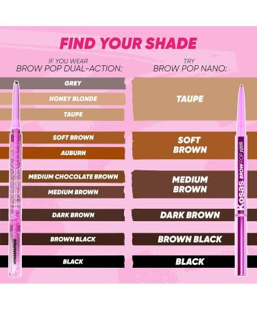 Kosas Brow Pop Nano Ultra-Fine Detailing Pencil - Brown Black | Precision Eyebrow Pencil | Free International Shipping - Buy Online on SooperMarket.com
