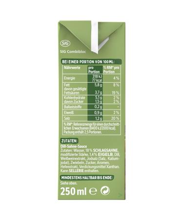 Thomy Les Dill Cream Sauce 6-Pack (6x250ml) - Premium International Shipping Available - Buy Online on SooperMarket.com