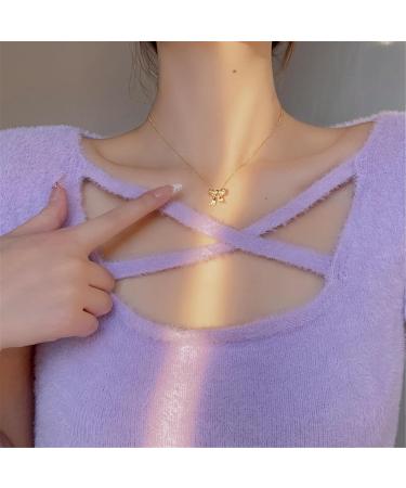 Oralgos Elegant Butterfly Necklace | Handmade Adjustable Choker & Loop Pendant | Perfect Silver Gift for Women - Buy Online on SooperMarket.com