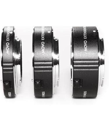 Movo MT-SE47 3-Piece AF Chrome Macro Extension Tube Set for Sony Alpha Mirrorless Cameras - Buy Online on SooperMarket.com