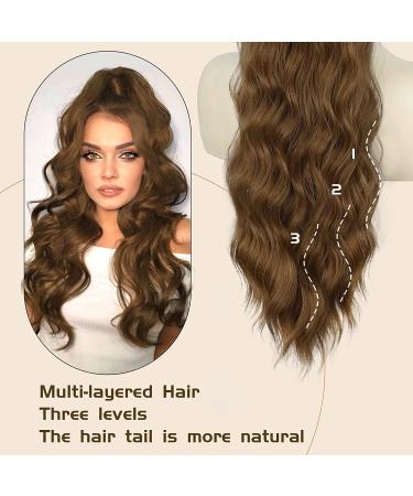 YEESHEDO Brown Long Wavy Ponytail Hair Extension - 26 Dirty Blonde Synthetic Clip-in Hairpiece for Women - Buy Online on SooperMarket.com